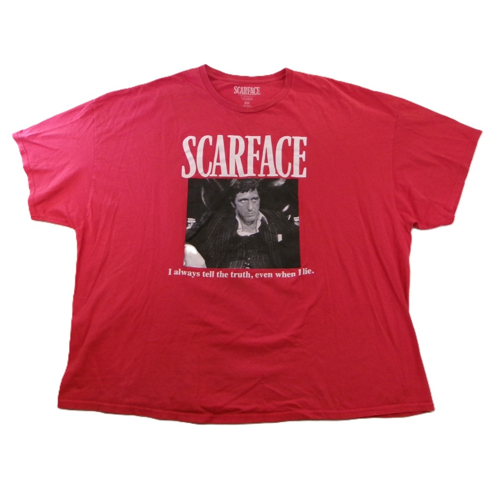 Scarface Mens 5XL T-Shirt Red‎ Tony Montana Quote Graphic Tee Movie Merch